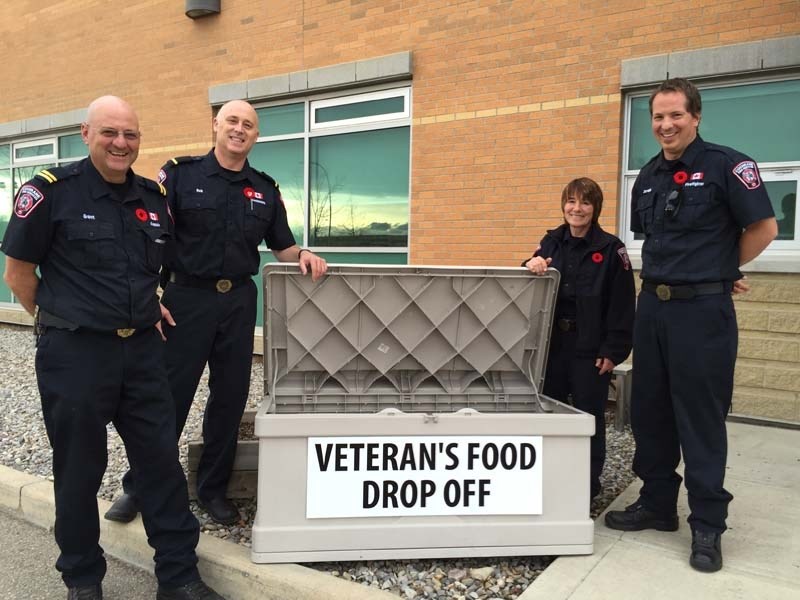 Firefighters are collecting donations for the Calgary Veterans&#8217; food bank.