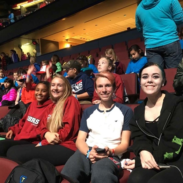 Cochrane High School students show their enthusiasm at the We Day event in Calgary.