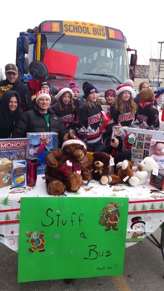 The Cochrane Rockies helped Stuff A Bus over the weekend.
