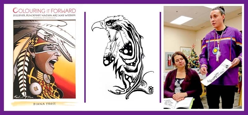 Blackfoot artist Ryan Jason Allen Willert, from the Siksika First Nation, shares his story behind “;Native Roots,”one of the images in Colouring It Forward, an adult