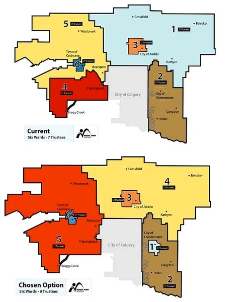 Rocky View Schools&#8217; preferred electoral boundaries.