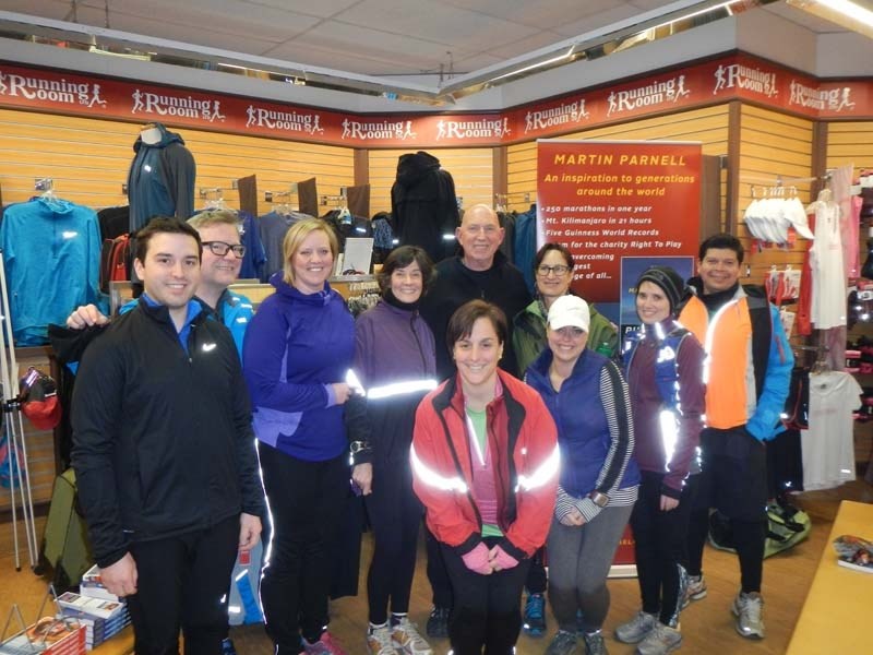Talking to the learn to run five km and 10 km clinics at the Kensington Running Room.