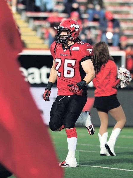 File shot from June 2013 of Calgary Stampeders fullback Rob Cote. The Cochranite played his 100th career Canadian Football League game with the Calgary Stampeders on July 26