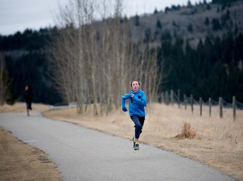 St. Tim&#8217;s track team practices in the hills near the Sunset Ridge school.