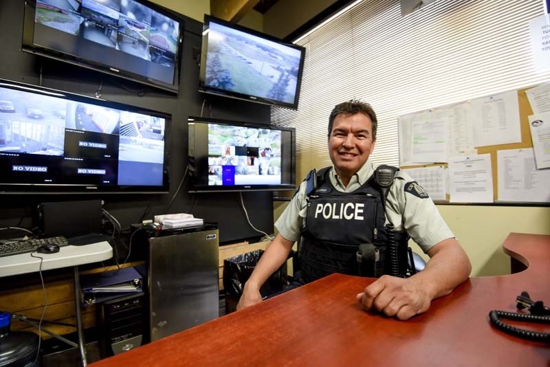 RCMP&#8217;s Cst. Don Vanderrick sits at his office desk in Morley on Tuesday, July 11, 2017.