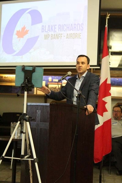 Blake Richards made his intentions clear about seeking a fourth term as Conservative MP at a catered brunch he hosted for around 70 people at the Cochrane Legion on Nov. 18.