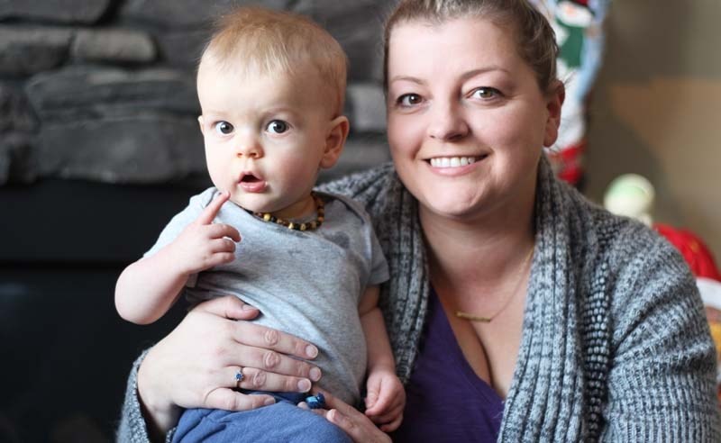 Steph O&#8217;Gara with her son, Sean. O&#8217;Gara said the birth of her two children might have been easier if Cochrane had its own birthing centre.