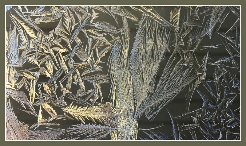 Jack Frost knows how to press the right button in Nature&#8217;s art department, as this frost on columnist&#8217;s dining room window suggests.