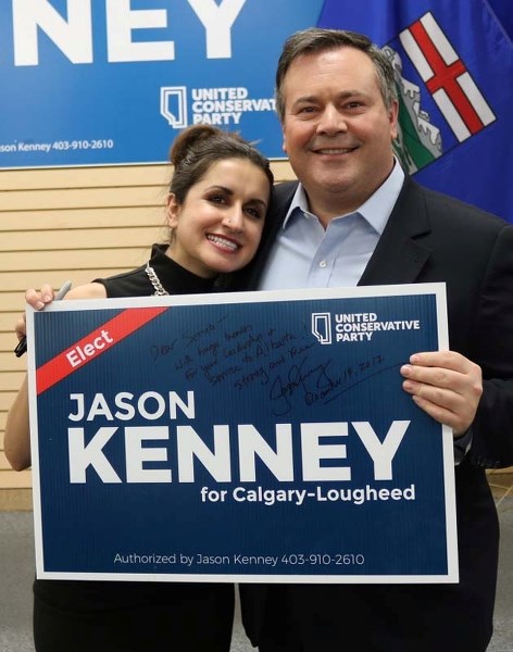 Sonia Kont poses with United Conservative Party leader Jason Kenney.