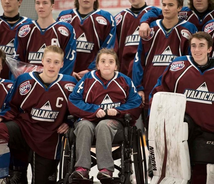 MacKenna Bader was presented with an AC Avalanche jersey that dubbed her the teams NO. 1 fan.