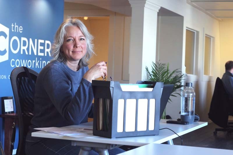 Gabrielle Bannard, a work-from-home bookkeeper, has used the open concept office space multiple times since The Corner Coworking&#8217;s February opening.