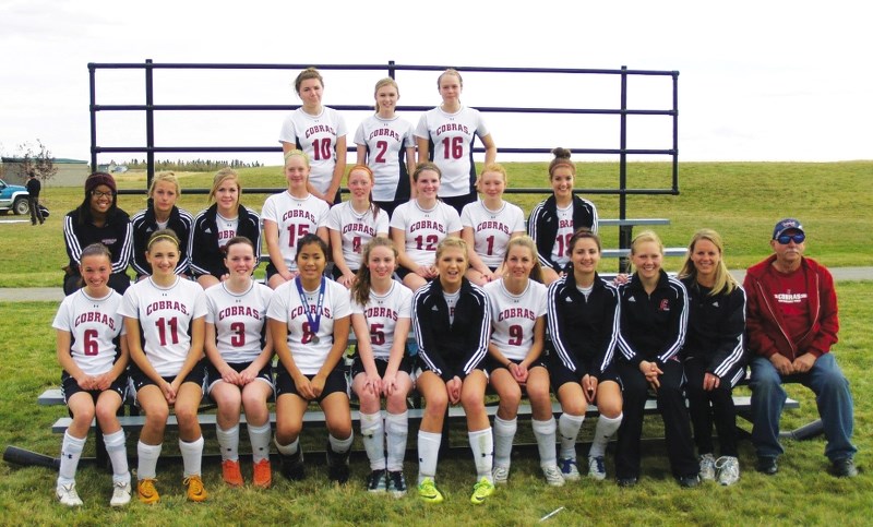 Cochrane Cobras varsity girls soccer team was in Carstairs Oct. 12-13 for the South Central Zone soccer championship, went undefeated and was then disqualified for playing