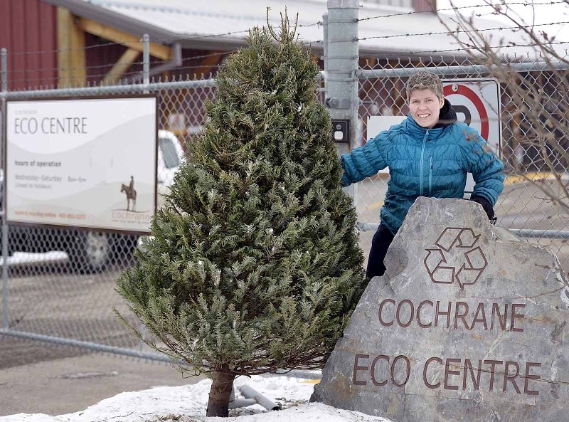 Sharon Howland, waste and recycling manager for the Town of Cochrane, and the crew from the Cochrane Eco Centre are accepting Christmas trees for recycling until Jan. 18,