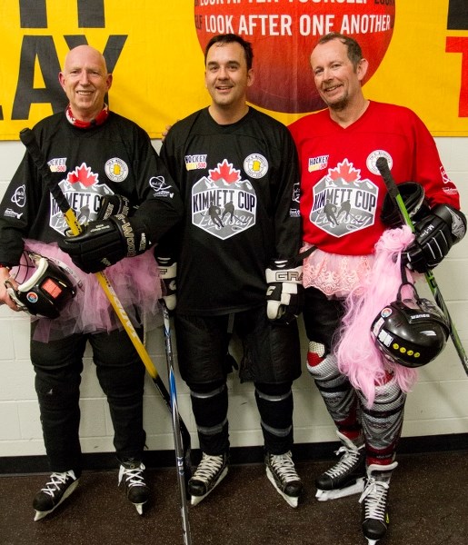 Martin Parnell, Wild Rose MP Blake Richards and Kelly Kimmett were all part of the action, setting a world record for most players in an exhibition hockey game at the SLS