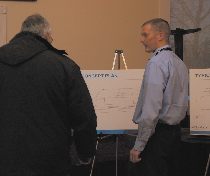 Paul Steel, a transportation engineer from EBA, was on hand for an information open house at the Weedon Hall on Jan. 24. Steel was answering questions about a proposed
