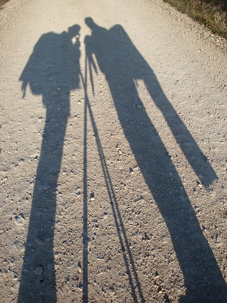Marie-Linda Plante captured her shadow (left) and that of a friend while walking the Camino.
