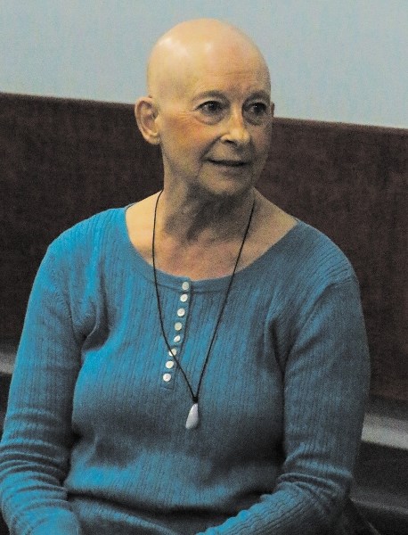 Gaydon Willis, who is dying of cancer, addresses a gathering at King Solomon Lodge April 12.