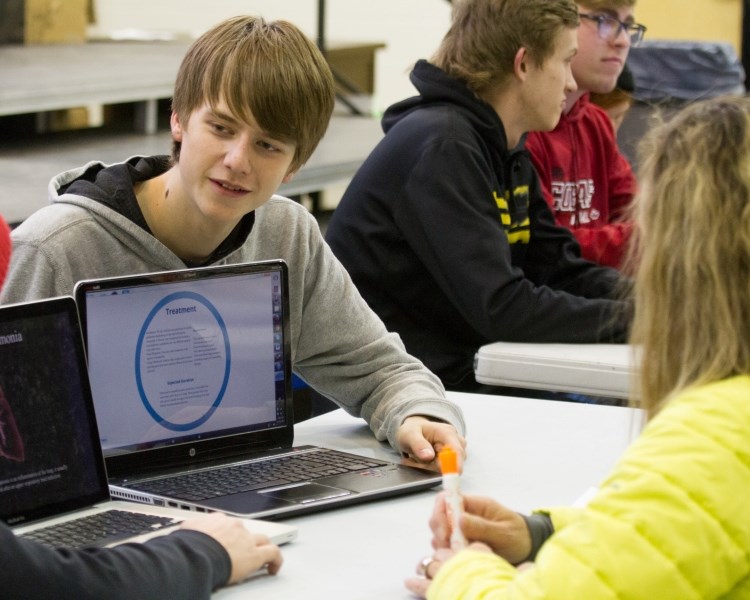 Sixteen-year-old Jake Ferris was one of several Cochrane High School students who were part of &#8216;The Hippocrates Project&#8217; presentation at the school April 10.