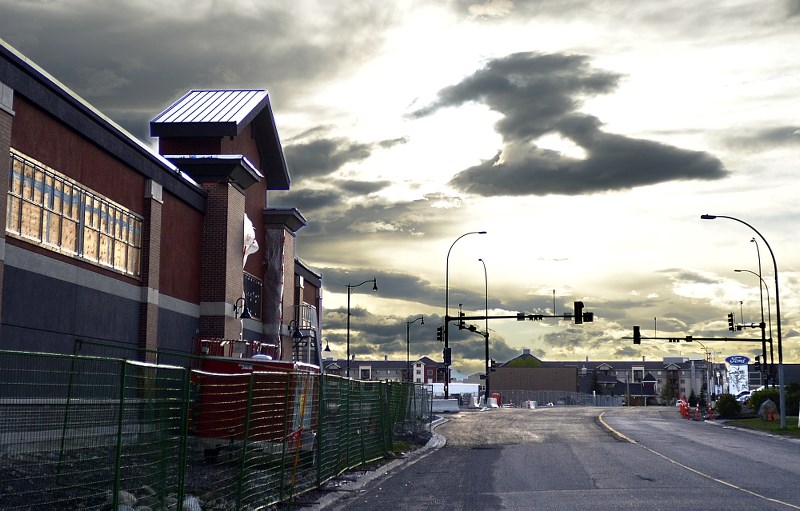 A view of the new Centre Avenue connector May 24 that will feature many shops, including the Sobey&#8217;s store seen to the left.