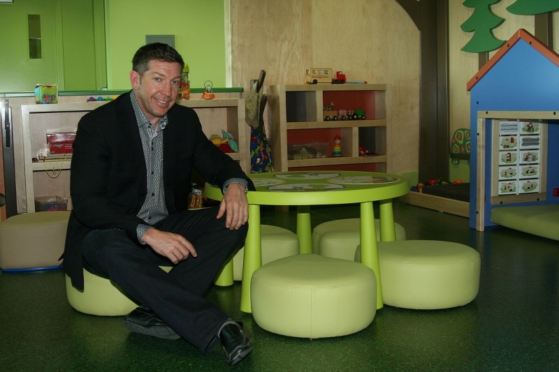 Sheldon Kennedy, a MD of Foothills resident, sits in one of the children&#8217;s play areas at the Sheldon Kennedy Children&#8217;s Advocacy Centre in Calgary, which