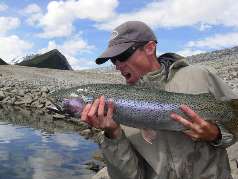 Jake a rainbow trout from a Mountain Lake.