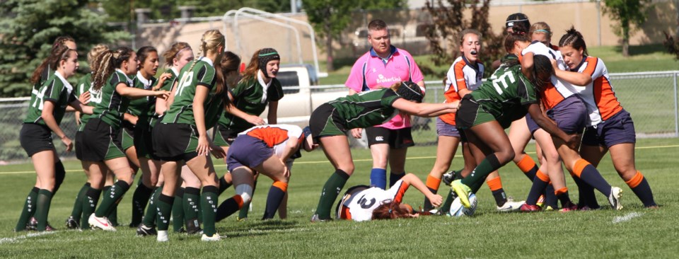 The Springbank Phoenix pushed hard against Winston Churchill of Lethbridge for the provincial girls rugby title but came up short in a 7-5 decision.