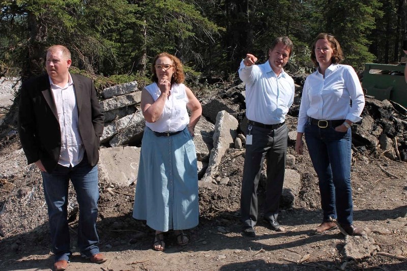 MLA Kyle Fawcett, Associate Minister Recovery and Reconstruction for the Southwest; local RVC councillor Liz Breakey; RVC General Manager of Infrastructure and Operations