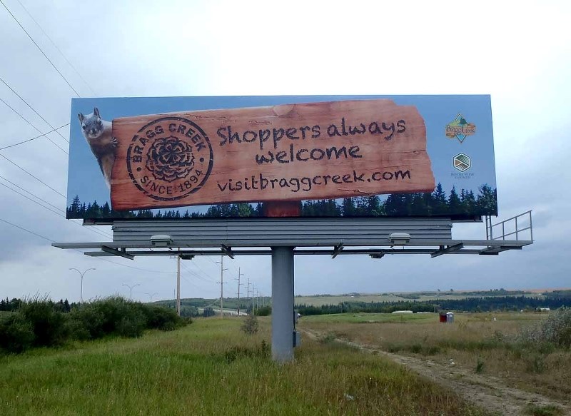 The Bragg Creek &#038; Area Chamber of Commerce hopes to encourage people to visit Bragg Creek with two Always Welcome Campaign super boards. One super board is located