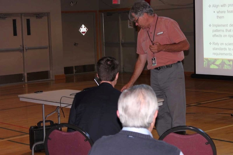 Rocky View County senior planner Richard Barss hosts an open house in Bragg Creek Oct. 9. to seek input from residents about the benefits of protecting waterways.
