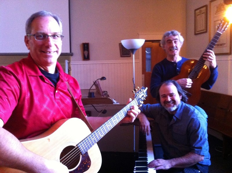 Ray Goodship and local musicians Brooks Tower and Martin Russell.
