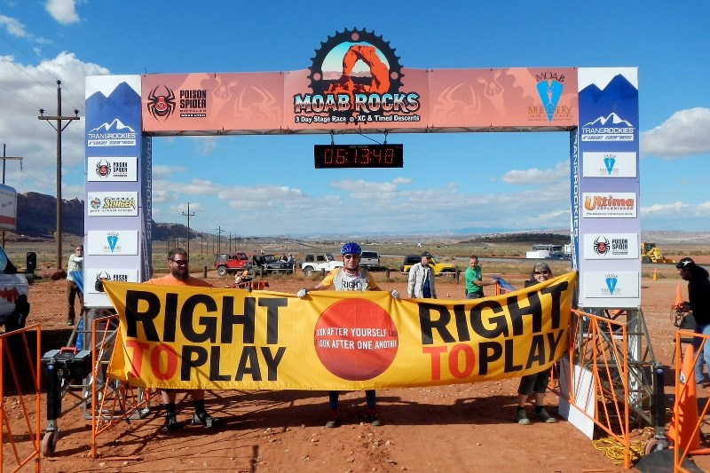 The finish line at the TransRockies Moab Rocks and Quest 8.