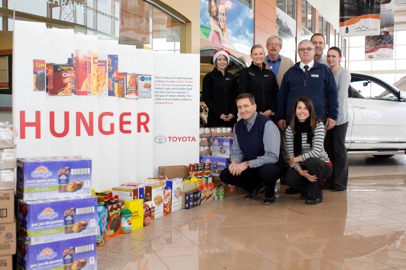 Cochrane Toyota is putting a call out to Cochranites to stop by the dealership with non-perishable food donations to fill the beds of their Tundras until Jan. 7. The campaign 