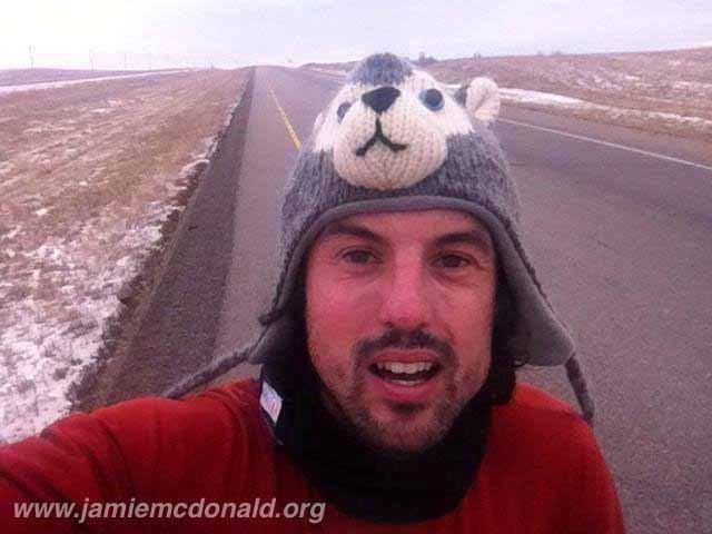 Jamie McDonald is anticipated to approach the Cochrane area sometime around Christmas Day on his run across Canada.