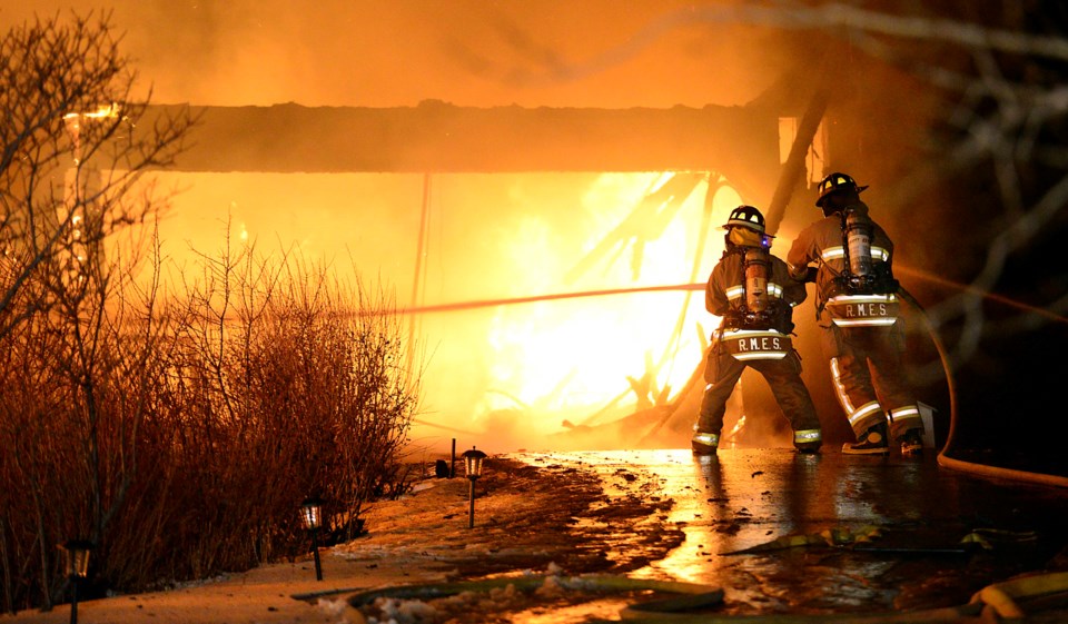 Some time after 6 p.m. Jan. 8, Rocky View County, Redwood Meadows and Cochrane Fire Services were alerted to a 9-1-1 call from a ranch along Towers Trail, known to be LJ