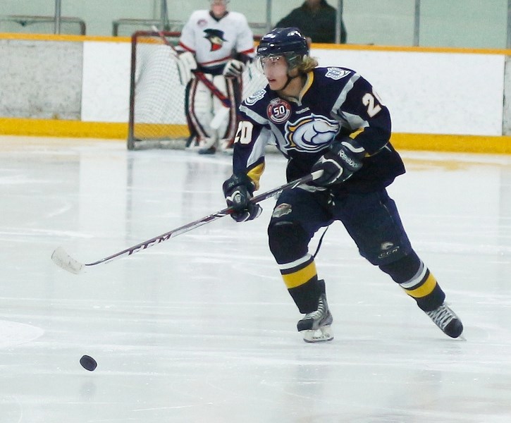 Cochrane Minor Hockey product Colby Chartier is skating in his rookie season with the Alberta Junior Hockey League&#8217;s Calgary Mustaings. He&#8217;s put up five goals and 