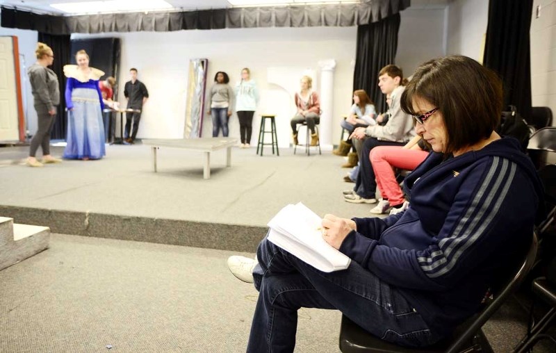 Bow Valley High School drama teacher Jody Hogan rehearses The Little Mermaid with students Feb. 28.