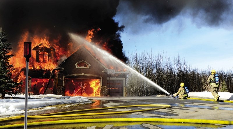 A multi-million dollar home in Bearspaw was devastated by a fire March 18. Fire crews from Rocky View County and Cochrane battled the blaze.