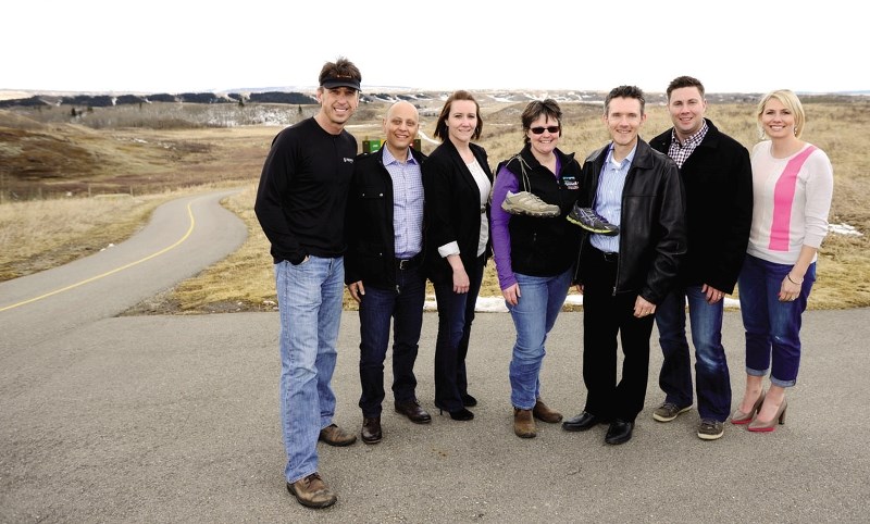 From left: Mark Kosak (5 Peaks Adventure), Cam Hart and Tara Christanson (Tamani Communities), Tara McFadden (Glenbow Ranch Park Foundation), Tom Wilk (Rotary Club of