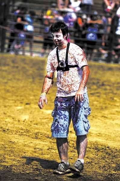 Daniel Keer decked out in zombie gear.