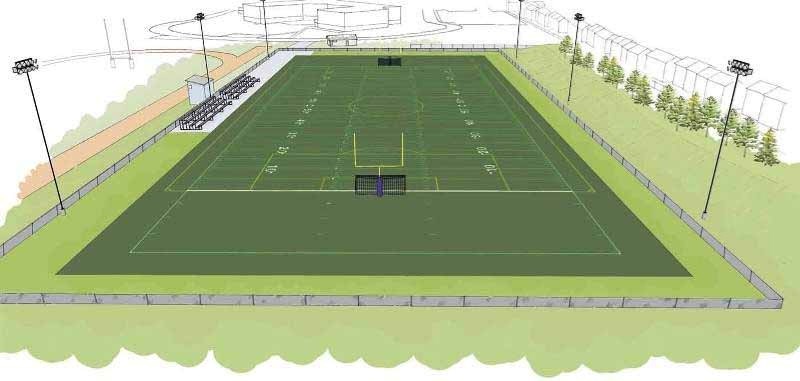 A depiction of what the new turf field at Bow Valley High School is expected to look like.