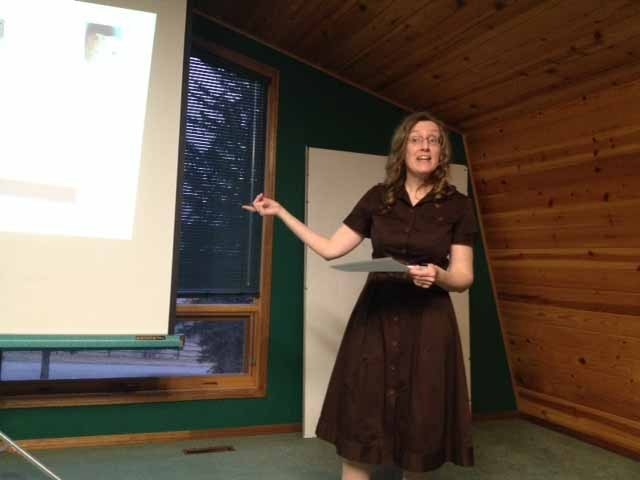 Shari Payerl presented the history of Glenbow Ranch Provincial Park April 22.