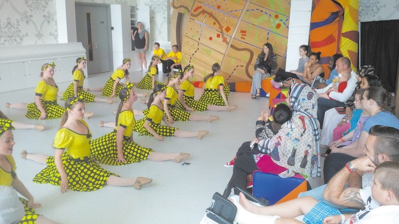 Snap Dance Studios&#8217; dancers perform at a children&#8217;s hospital in London, England.