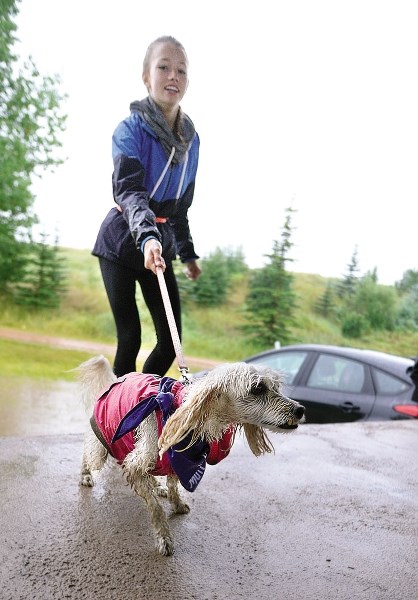 Brielle Mitchell with Lucy May at last year&#8217;s Mutt Strut.