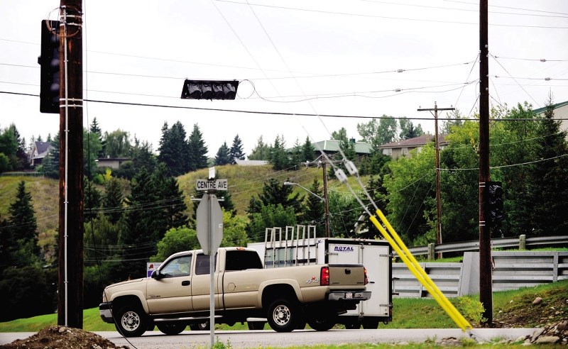 Traffic lights at Centre Ave. and Highway 1A are close to operational. Though the lights being put in are technically temporary, permanent light fixtures will not be erected