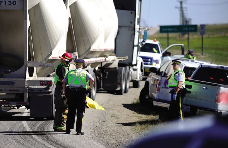 A man driving a motorcycle was killed Sept. 6 after colliding with a semi truck at the Highway 8/22 traffic circle.