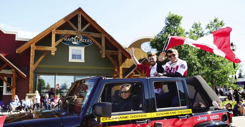 Labour Day Parade marshals Tristan Walker, left, and Justin Snith.