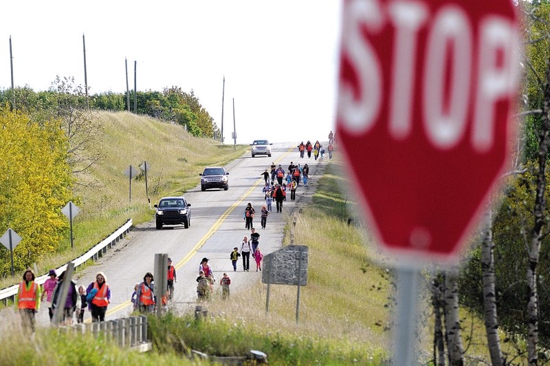 Westbrook School students participate in last year&#8217;s Walk-a-Thon. This year&#8217;s event will run Sept. 26 and conclude with a barbecue at Bottrel Park.