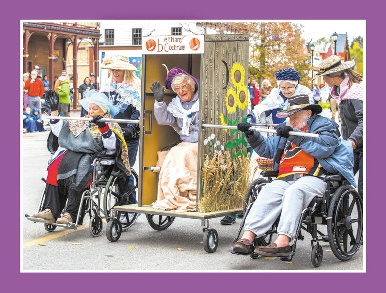 Bethany Cochrane&#8217;s prize-winning team in this year&#8217;s Outhouse Races, left to right: Theresa Biberger, Lynn Lenzen, Sylvia Wylie, Mary Goddard, George Stainger,
