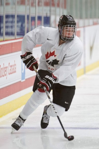 Cochrane&#8217;s Dillon Dube of the Western Hockey League&#8217;s Kelowna Rockets is playing for Team Canada White at the World U17 Hockey Challenge in Sarnia, Ont., next