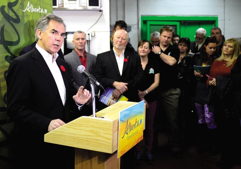 Alberta Premier Jim Prentice announces the Rural Economic Development Plan at the MacKay&#8217;s Ice Cream Factory Oct. 28.